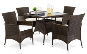 5- Piece Wicker Patio Dinning Table Set w/ 4 Chairs ,Unknown