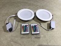 Lot of (2) LED Recessed Lights with Remotes&nbsp;