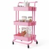 3-Tier Utility Cart Storage Rolling Cart With Casters