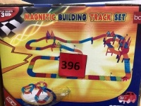 Kids Magnetic Tile Car Race Track STEM Building Toy Set w/ 2 Cars