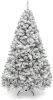 6ft Premium Snow Flocked Artificial Holiday Christmas Pine Tree for Home, Office, Party Decoration w/ 928 Branch Tips, Metal Hinges & Foldable Base