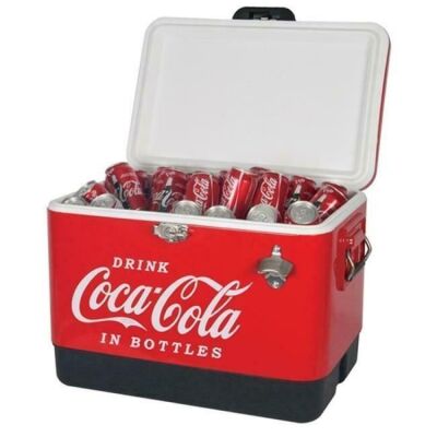 Koolatron 54 qt Coca Cola Ice Chest Hard Cooler with Bottle Opener 