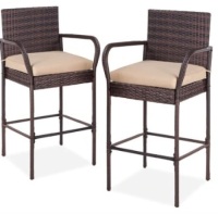 Set of 2 Indoor/Outdoor Wicker Bar Stool,Appears New