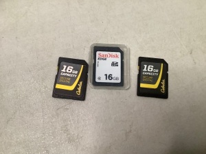 Lot of (3) 16 GB Memory Card, Ecommerce Return