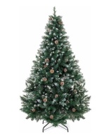 6ft Hinged Artificial Christmas Tree Holiday Decor w/ Snow Flocked Tips&nbsp;