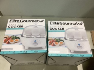 Lot of (2) Elite Gourmet Easy Egg Cookers 