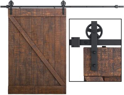 SMARTSTANDARD 10 Feet Heavy Duty Sliding Barn Door Hardware Kit, Fit 60" Wide DoorPanel