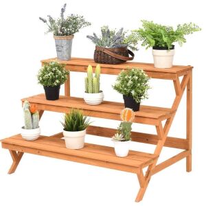 3 Tiers Wooden Step Ladder Plant Stand