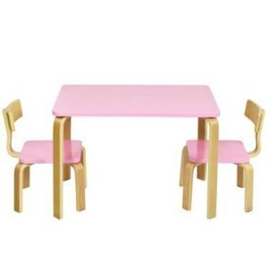 3 Piece Kids Wooden Activity Table and 2 Chairs Set