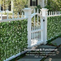 Outdoor Faux Ivy Privacy Screen Fence, 96" x 72", Green Ivy. Appears New.&nbsp;