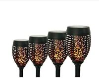 Dervish Solar Powered Dancing Flame Torch Stake Light, 43", Set of 4 - Appears New&nbsp;