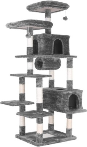 Multi-Level Cat Tree Tower Condo w/ Scratching Posts, Gray. E-Commerce. Appears New.&nbsp;