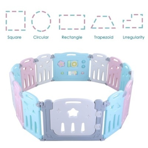 LAZY BUDDY Baby Portable Playpen, 14 Panels,&nbsp;&nbsp;Adjustable Shape,&nbsp;Game Gate w/ Double Lock Gate Bar. Approx 232" in Total. E-Commerce. Appears New w/ Out a Box.&nbsp;
