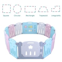 LAZY BUDDY Baby Portable Playpen, 14 Panels,&nbsp;&nbsp;Adjustable Shape,&nbsp;Game Gate w/ Double Lock Gate Bar. Approx 232" in Total. E-Commerce. Appears New w/ Out a Box.&nbsp;