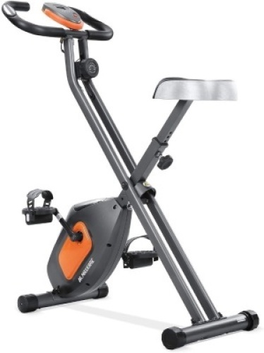 MaxKare Unisex Stationary Folding Magnetic Exercise Bike w/ Adjustable Resistance Pulse, LCD Monitor &&nbsp;Extra-Large Seat Cushion.