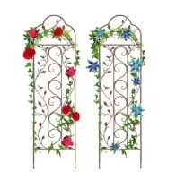 Set of 2 Iron Arched Garden Trellis, Appears New
