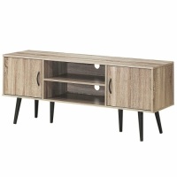 TV Stand w/ 2 Storage Cabinets, 2 Open Shelves