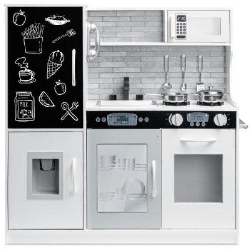 Pretend Play Kitchen Wooden Toy Set for Kids with 7 Accessories, White. Appears New.&nbsp;