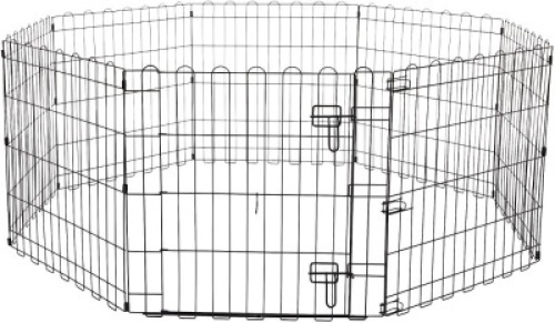 Foldable Metal Pet Exercise and Play Pen w/ Door