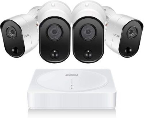 ZOSI H.264 4 Channel Network Digital Video Recorder & 4 Security Cameras&nbsp;
