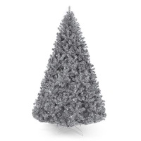 Silver 6 Foot Tall Artificial Tinsel Christmas Tree w/ Foldable Stand, Silver. Appears New.&nbsp;&nbsp;
