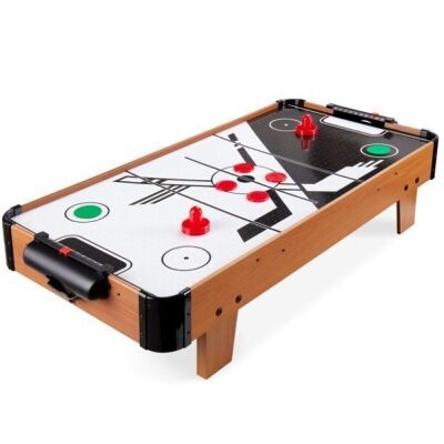 43in Air Hockey Arcade Table for Game Room, Living Room w/ Electric Fan Motor, 2 Strikers, 2 Pucks