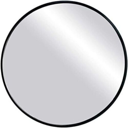 oruii Black Round Wall Mirror, 20" Metal Frame - Appears New&nbsp;