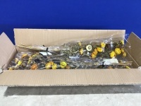 Case of (4) Dried Safflower Stems Plant Bundles