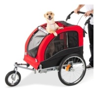 2-in-1 Pet Stroller and Bike Trailer, Black/Red, Appears New