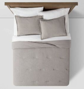 Washed Waffle Weave Comforter & Pillow Sham Set, King 