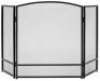 3-Panel Simple Steel Mesh Fireplace Screen w/ Rustic Worn Finish - 47x29in, Black. Appears New.&nbsp;