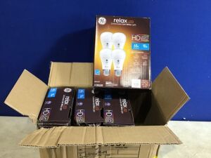 Case of (4) GE Household Lighting 4pk 10W, 60W Equivalent, Relax LED HD Light Bulbs Soft White