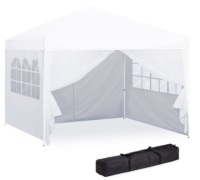 10' x 10'&nbsp;Portable Pop Up Canopy/Tent w/Detachable Window Walls, Zip-Up Doorway &&nbsp;Carrying Bag,&nbsp;White. Appears New w/ Damaged Box.&nbsp;