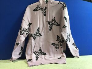 Case of (24) Mauve Butterfly Print Hoodies - Multiple Sizes 