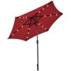 9' Solar LED Lighted Patio Market Umbrella Tilt Adjustment Crank Lift