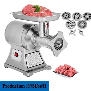 VEVOR 1 HP/750W Meat Grinder Stainless Steel 193/225 RPM Electric Meat Grinder. Appears New