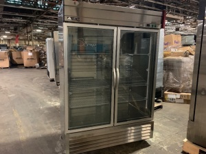 Berg BGE-43RGHC Glass Door Reach in Refrigerator. For Repair or Parts