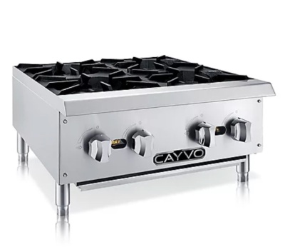 Cayvo CVHP-24-LP Stainless Steel Hot Plate, 4 Burners, Liquid Propane. Appears New