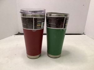 Lot of (2) Insulated Cups, Missing Lid, Small Dent, Ecommerce Return