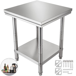 Stainless Steel Work Table 24x24x32. Commercial Kitchen Prep & Work Table with Adjustable Feet. Appears New