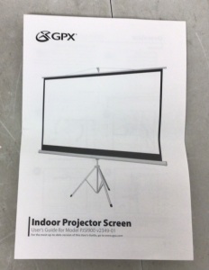 GPX Indoor Projector Screen, E-Comm Return
