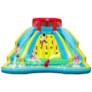 Double Side Inflatable Water Slide Park with Climbing Wall without Blower 