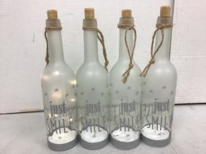 Lot of (4) Light Up Decor Bottles, New