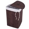 Corner Bamboo Hamper Laundry Basket