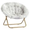 Hang-A-Round Chair, Gray Leopard Faux-Fur