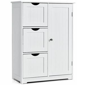 Bathroom Side Storage Cabinet with 3 Drawers and 1 Cupboard  