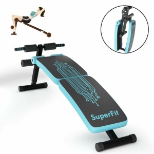 SuperFit Folding Weight Bench Adjustable Sit-up Board Curved Decline  