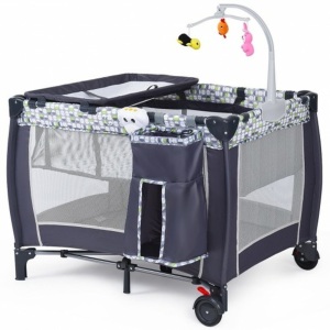 Foldable Travel Baby Crib Playpen Infant Bassinet Bed w/ Carry Bag 