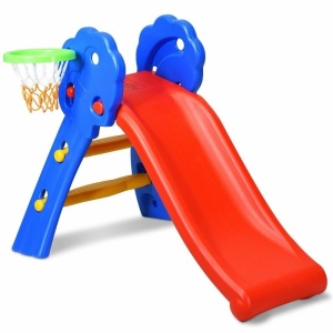 2 Step Children Folding Slide With Basketball Hoop 