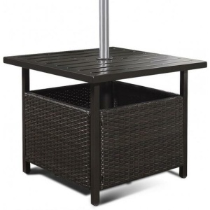 Outdoor Patio Rattan Wicker Steel Side Deck Table 